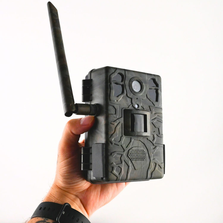 Zestaw Fotopułapka gsm Kamera Leśna TOPHUNT H6 Dark Green Panel Solarny 6xAkumulator 18650 Karta SD 32 GB Karta SIM Orange