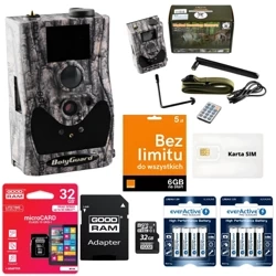 Zestaw Fotopułapka Kamera leśna HC-BG584 GSM 4g LTE 24MPX + Karta SD 32GB +8xAA + Karta SIM Starer Orange