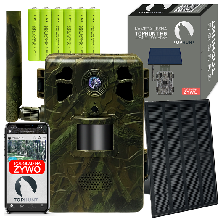 Kamera leśna fotopułapka TopHunt 2.7K 4G LTE podgląd na żywo Dark Green