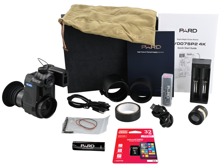 Zestaw nasadka nakładka noktowizyjna z dalmierzem PARD NV-007SP2 LRF 4K + akcesoria