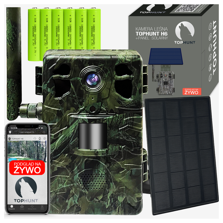Kamera leśna fotopułapka TopHunt 2.7K 4G LTE podgląd na żywo Green