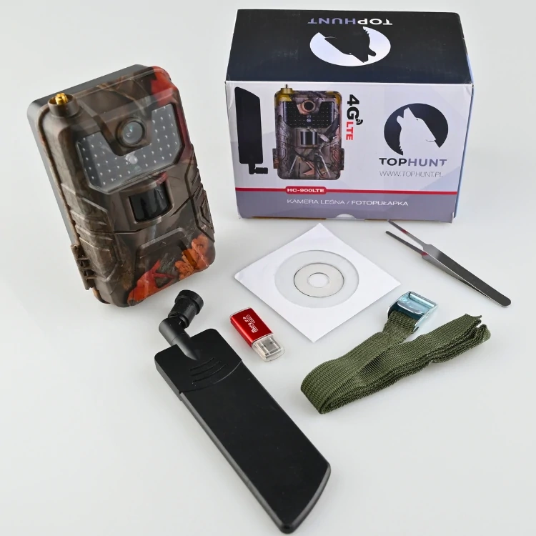 Zestaw Fotopułapka Kamera Leśna HC-900LTE GSM 16MPX +Karta SD 32 GB +8xAA