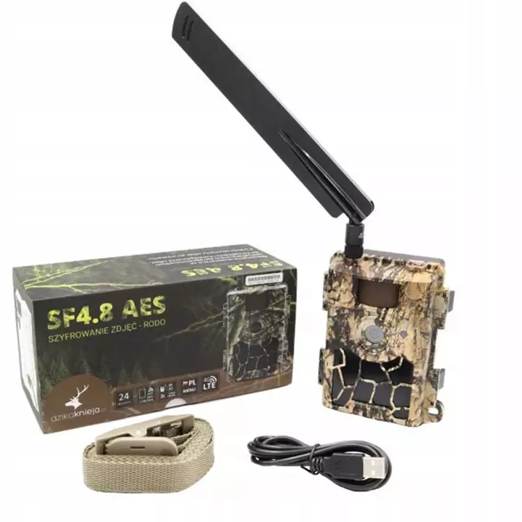 Zestaw Fotopułapka Kamera Leśna SF5.8AES GPS GSM 4G LTE 24Mpx Full-HD + 8xAA + SD 32GB + karta SIM