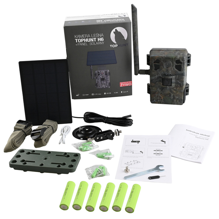 Kamera leśna fotopułapka z podglądem na żywo H6 TopHunt 2.7K 4G LTE Dark Green