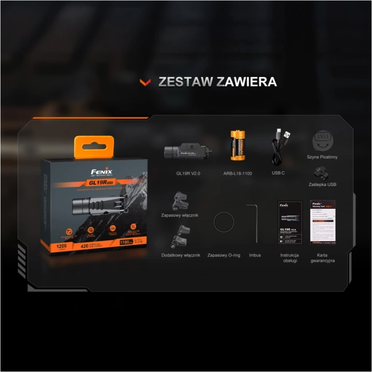 Latarka na broń Fenix GL19R v2.0