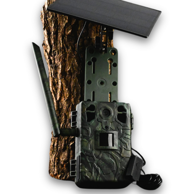 Zestaw Fotopułapka GSM Kamera Leśna TOPHUNT H6 Green Panel Solarny 6xAkumulator 18650 Karta SD 32 GB Karta SIM Orange