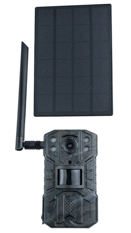 Fotopułapka H2 4G LTE z podglądem na żywo, głośnikiem, panelem solarnym i ogniwami 18650 w zestawie