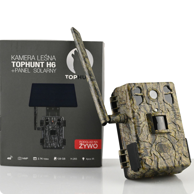 TOPHUNT H6 fotopułapka GSM 4G z podglądem LIVE i audio
