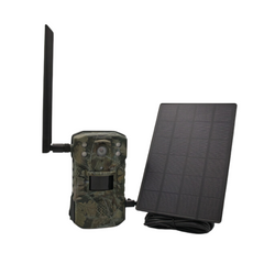 Fotopułapka H2 4G LTE z podglądem na żywo, głośnikiem, panelem solarnym i ogniwami 18650 w zestawie