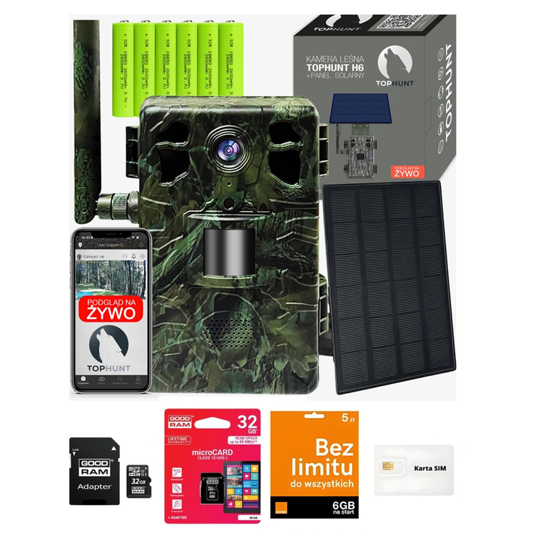 Zestaw fotopułapka z podglądem na żywo TopHunt 2.7K 4G LTE Green