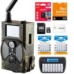Zestaw Fotopułapka GSM kamera leśna HC-300M 40 IR 940nm Czujnik Ruchu v3