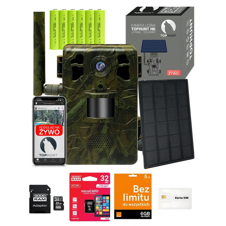 Zestaw fotopułapka z podglądem na żywo TopHunt 2.7K 4G LTE Dark Green