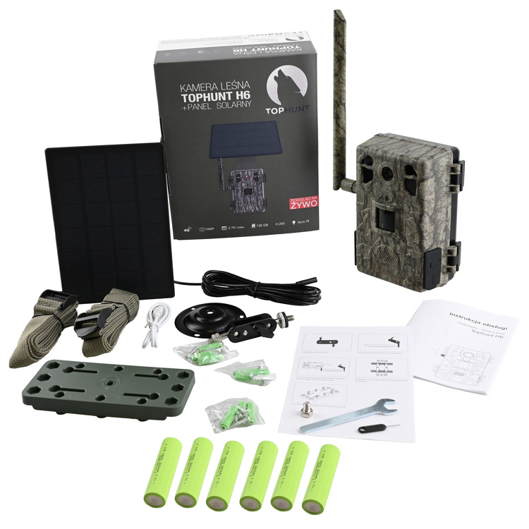 Zestaw fotopułapka z podglądem na żywo TopHunt 2.7K 4G LTE Tree Grain