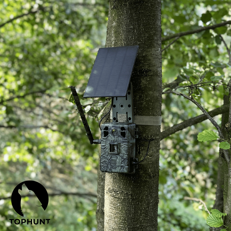 Kamera leśna fotopułapka TopHunt 2.7K 4G LTE podgląd na żywo Tree Grain