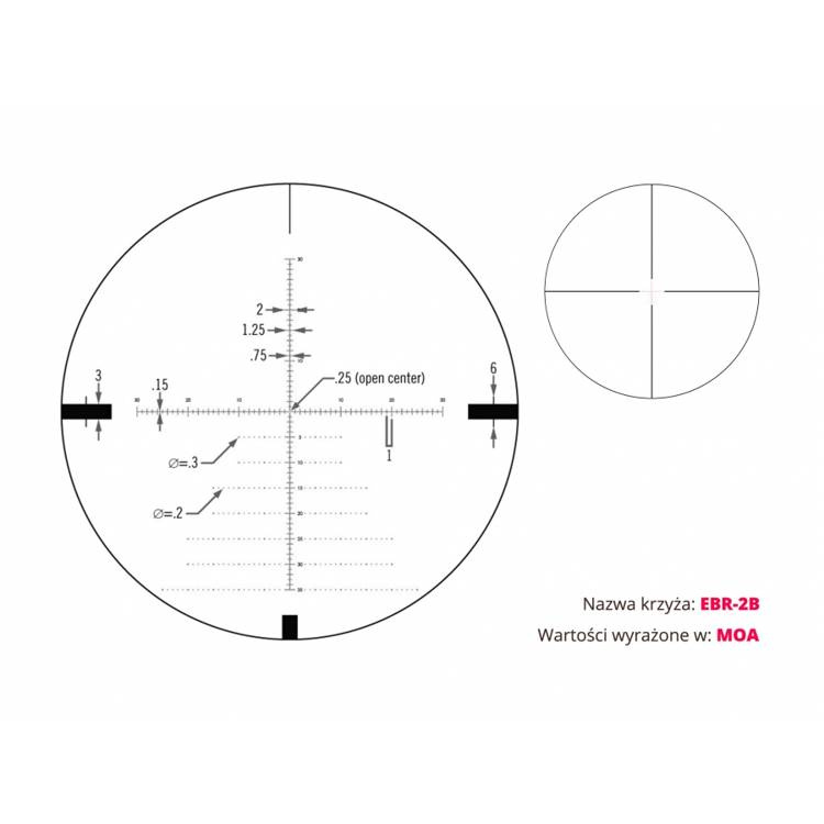 Luneta Vortex Diamondback Tactical 6-24x50 FFP 30 mm AO EBR-2C MOA