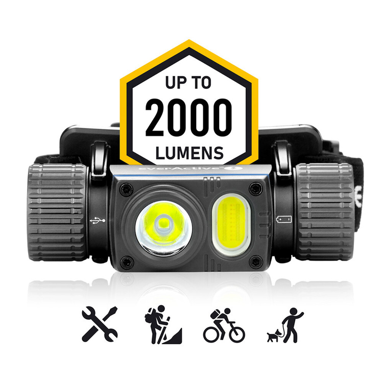Latarka czołowa z akumulatorem LED everActive HL-2000R Force pro