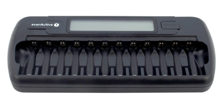 Ładowarka akumulatorków Ni-MH profesjonalna everActive NC-1200 na 12 akumulatorków