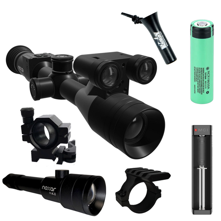 Zestaw Noxar Sidar 4K LRF 70mm 850nm/940nm + IR Dir Pro V2 + montaże + wabik + 18650 + MC1