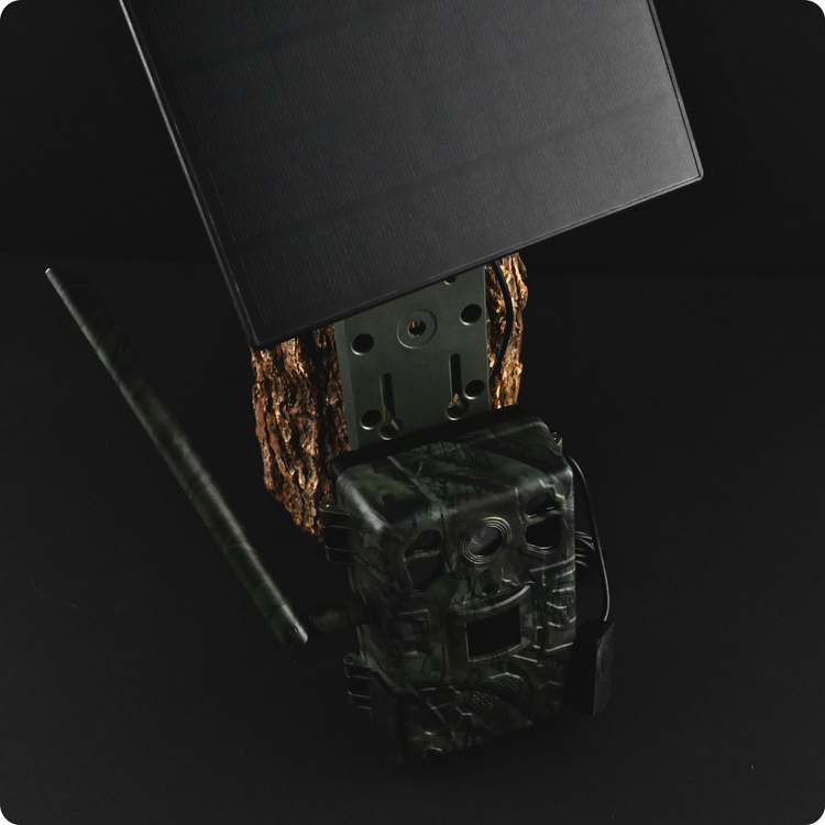 Zestaw Fotopułapka GSM Kamera Leśna TOPHUNT H6 Green Panel Solarny 6xAkumulator 18650 Karta SD 32 GB Karta SIM Orange