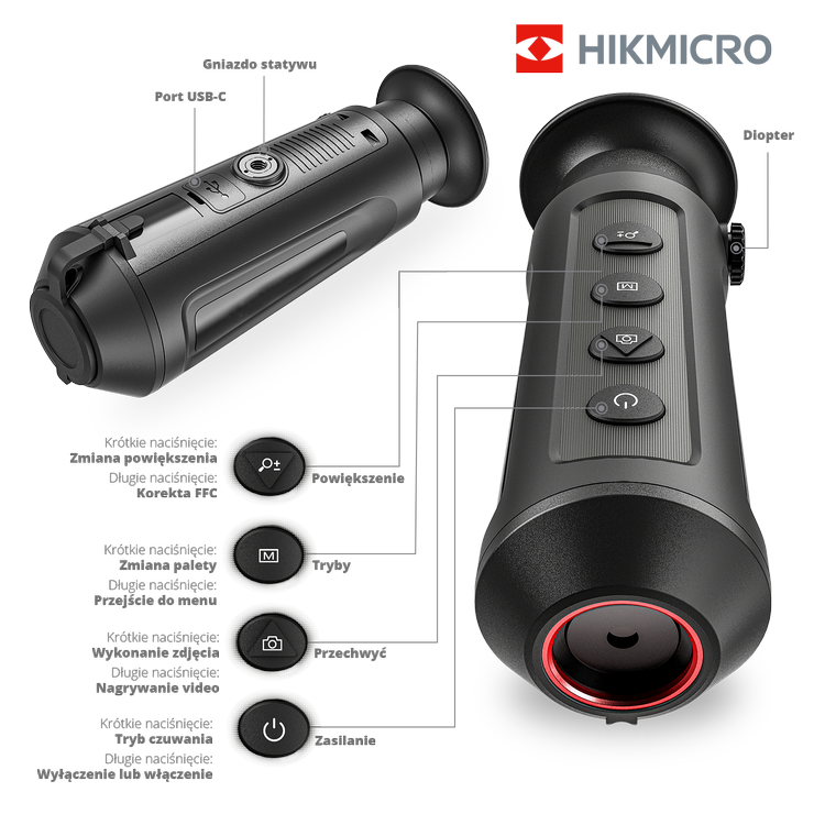 Termowizor obserwacyjny Kamera Hikvision Lynx Pro LE10S 2024 - z dalmierzem statycznym do obserwacji zwierzyny