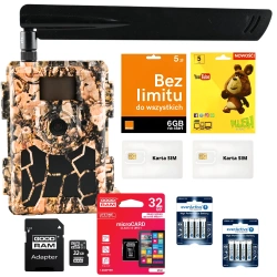 Zestaw Fotopułapka SF5.8CG GPS GSM 4G LTE + 8xAA + Karty SIM i SD