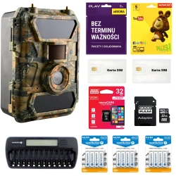 Zestaw Fotopułapka SF4.0P-CG Pro GPS GSM + 12x AA + Karty SIM i SD + Ładowarka