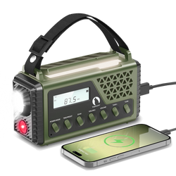 Przenośne Radio Solarne TOPHUNT 1199MAX Solarne Alarmowe Awaryjne Latarka Bateria SOS 