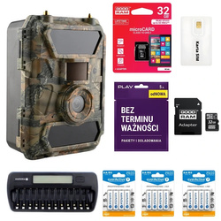 Zestaw Fotopułapka kamera leśna 4.0 CG Pro 60° 4G LTE 24MPX + 12AA + SD 32GB + SIM