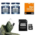 HC-300m Zestaw zasilający 8x bateria AA + Karta SIM + SD 32GB